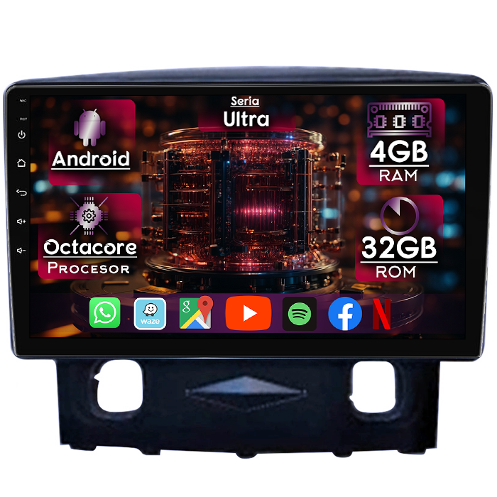 Navigatie dedicata Ford Kuga 2008-2010, 4GB RAM 32GB ROM, Octacore, Display 9" QLED, Carplay&Android Auto, Android 14, Ventilator Activ - imagine 1