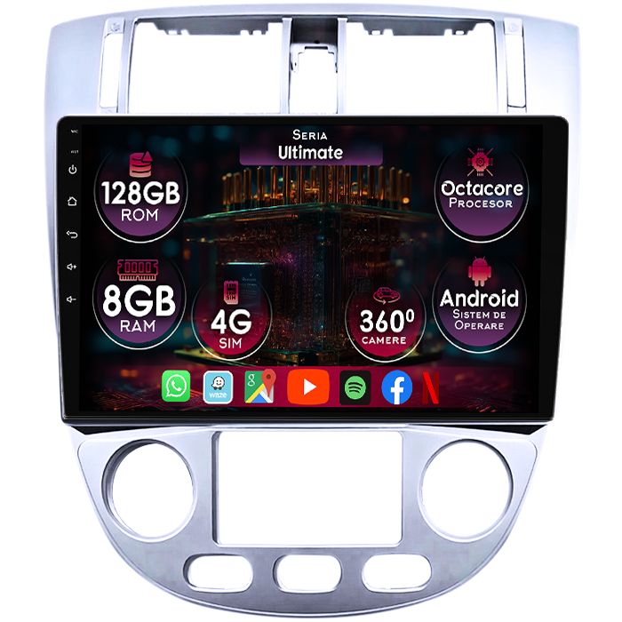 Navigatie dedicata Chevrolet Lacetti 2004-2013, 8GB RAM 128GB ROM, Octacore, Platforma TS18, Display 9" QLED, Carplay&Android Auto, Android 14, Ventilator Activ - imagine 1