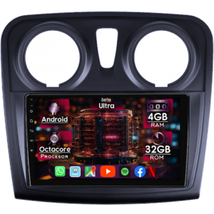 Navigatie dedicata Dacia Logan 2 2012-2012, 4GB RAM 32GB ROM, Octacore, Display 9" QLED 2K, Carplay&Android Auto, Android 14, Ventilator Activ - imagine 1