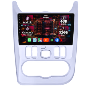 Navigatie dedicata Renault Logan 2009-2015, 4GB RAM 32GB ROM, Octacore, Display 9" QLED 2K, Carplay&Android Auto, Android 14, Ventilator Activ - imagine 1