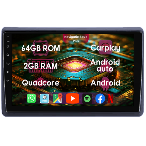 Navigatie dedicata Renault Master 2021, 2GB RAM 64GB ROM, Quad Core, Display 10" IPS Full HD, Carplay&Android Auto, Android 14, Suport camere AHD