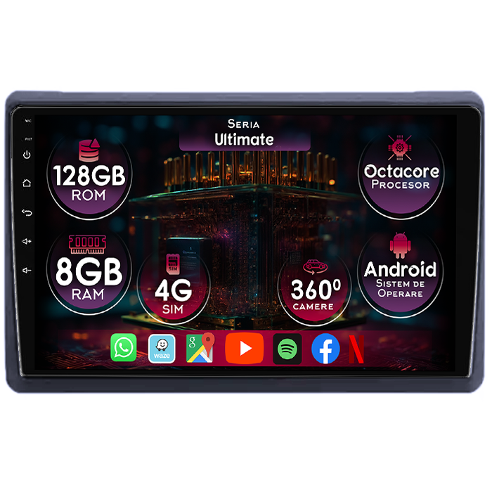 Navigatie dedicata Renault Master 2020-2024, 8GB RAM 128GB ROM, Octacore, Platforma TS18, Display 10" QLED, Carplay&Android Auto, Android 14, Ventilator Activ - imagine 1