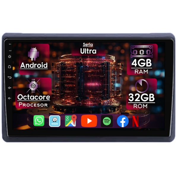 Navigatie dedicata Renault Master 2021, 4GB RAM 32GB ROM, Octacore, Display 10" QLED, Carplay&Android Auto, Android 14, Ventilator Activ
