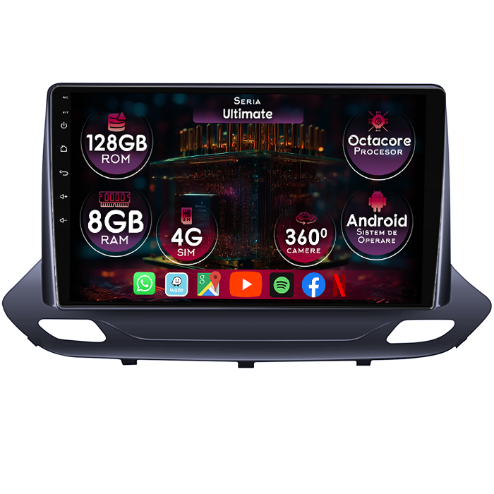 Navigatie dedicata Chevrolet Menlo 2020-2022, 8GB RAM 128GB ROM, Octacore, Platforma TS18, Display 9" QLED, Carplay&Android Auto, Android 14, Ventilator Activ - imagine 1