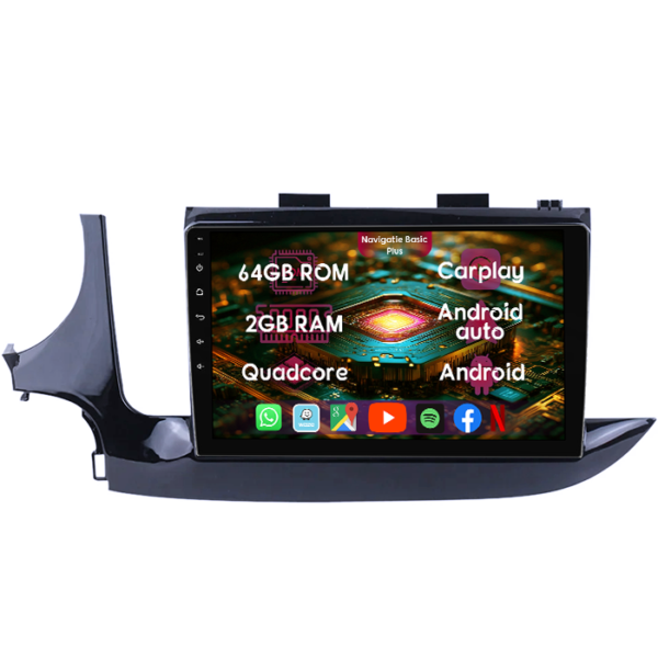 Navigatie dedicata Opel Mokka 2016-2018, 2GB RAM 64GB ROM, Quad Core, Display 9" IPS Full HD, Carplay&Android Auto, Android 14, Suport camere AHD