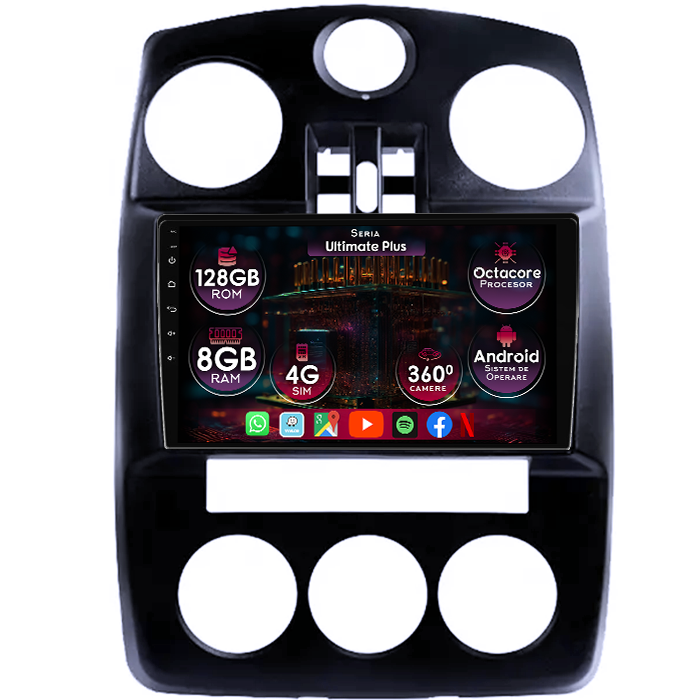 Navigatie dedicata Chrysler PT Cruiser 2005-2010, 8GB RAM 128GB ROM, Octacore, Platforma 7862, Display 9" QLED, Carplay&Android Auto, Android 14, Ventilator Activ - imagine 1