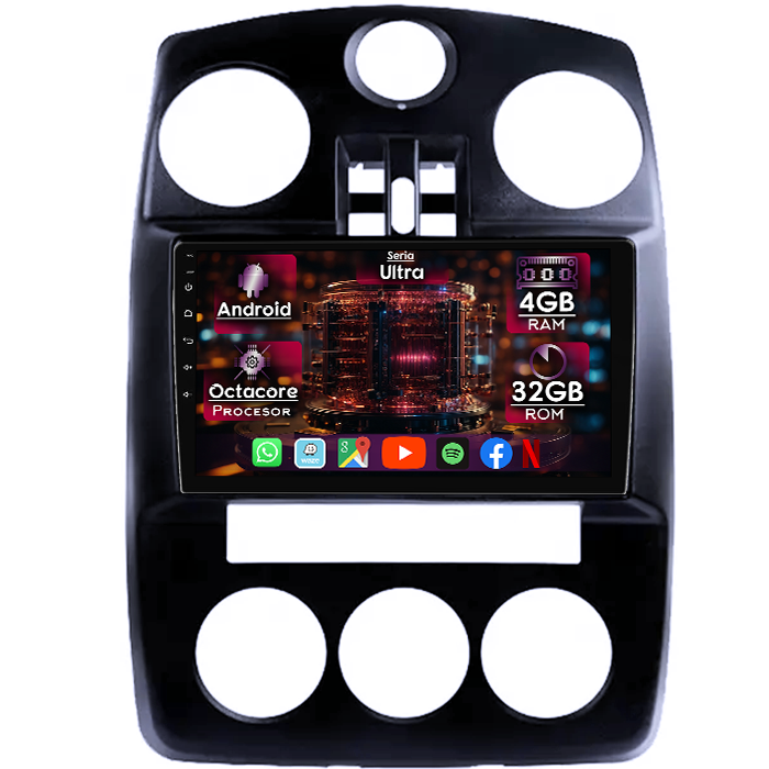 Navigatie dedicata Chrysler PT Cruiser 2005-2010, 4GB RAM 32GB ROM, Octacore, Display 9" QLED 2K, Carplay&Android Auto, Android 14, Ventilator Activ - imagine 1