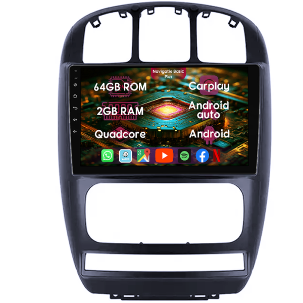 Navigatie dedicata Chrysler Pacifica 2006-2012, 2GB RAM 64GB ROM, Quad Core, Display 9" IPS Full HD, Carplay&Android Auto, Android 14, Suport camere AHD