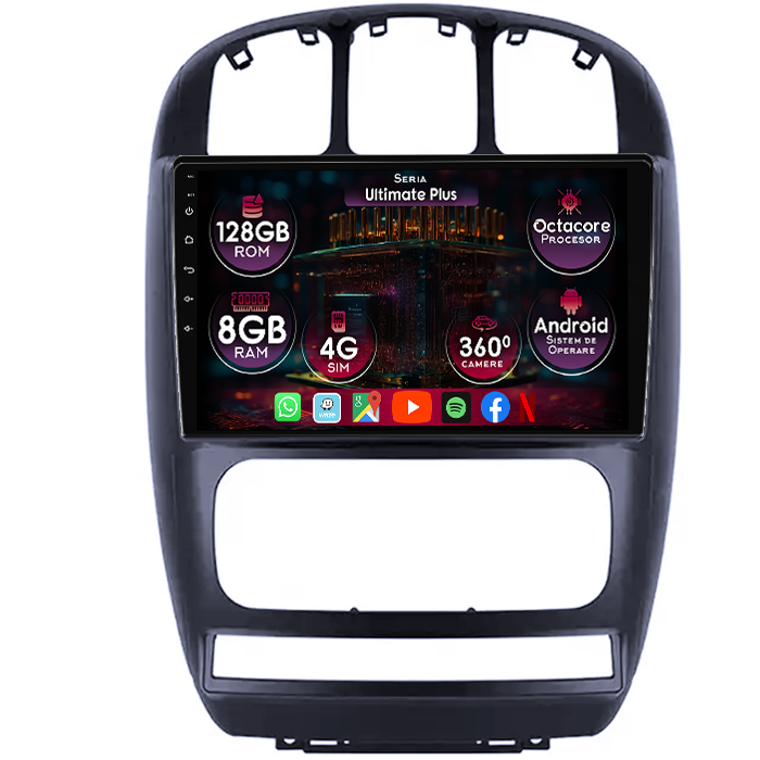 Navigatie dedicata Chrysler Pacifica 2006-2012, 8GB RAM 128GB ROM, Octacore, Platforma 7862, Display 9" QLED 2K, Carplay&Android Auto, Android 14, Ventilator Activ - imagine 1