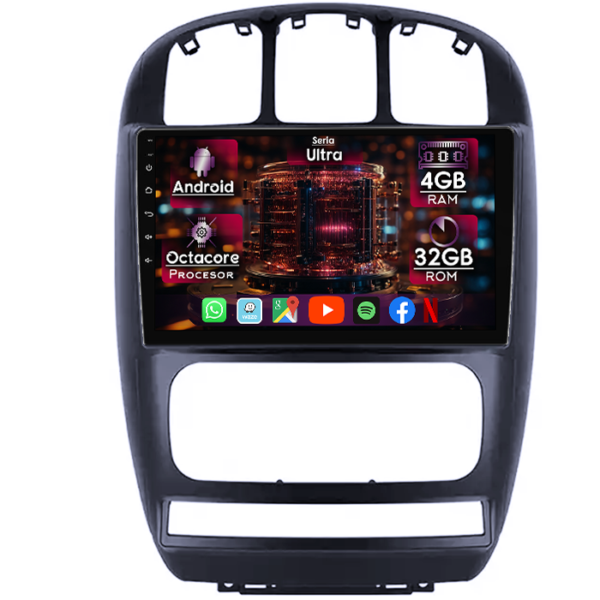 Navigatie dedicata Chrysler Pacifica 2006-2012, 4GB RAM 32GB ROM, Octacore, Display 9" QLED, Carplay&Android Auto, Android 14, Ventilator Activ