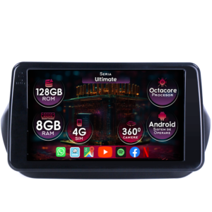 Navigatie dedicata Peugeot Bipper, 8GB RAM 128GB ROM, Octacore, Platforma TS18, Display 9" QLED, Carplay&Android Auto, Android 14, Ventilator Activ - imagine 1