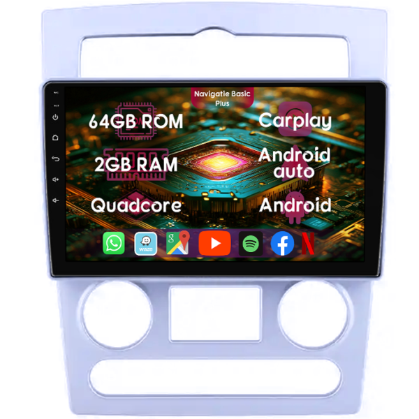 Navigatie dedicata Hyundai Rohens Coupe 2004-2006, 2GB RAM 64GB ROM, Quad Core, Display 9" IPS Full HD, Carplay&Android Auto, Android 14, Suport camere AHD