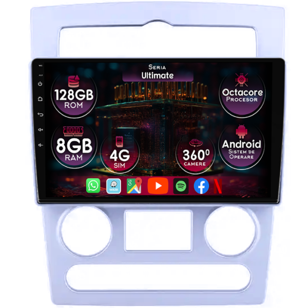 Navigatie dedicata Hyundai Rohens Coupe 2004-2006, 8GB RAM 128GB ROM, Octacore, Platforma TS18, Display 9" QLED, Carplay&Android Auto, Android 14, Ventilator Activ