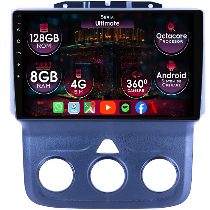 Navigatie dedicata Dodge RAM 2018, 8GB RAM 128GB ROM, Octacore, Platforma TS18, Display 9" QLED, Carplay&Android Auto, Android 14, Ventilator Activ - imagine 1