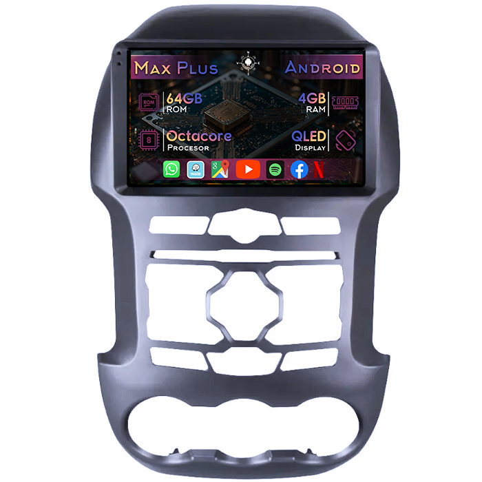 Navigatie dedicata Ford Ranger 2011-2015, 4GB RAM 64GB ROM, Octacore, Display 9" QLED, Carplay&Android Auto, Android 14, Suport camere AHD - imagine 1