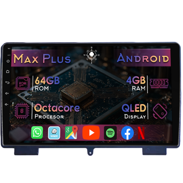 Navigatie dedicata Hyundai Rohens Coupe 2009-2011, 4GB RAM 64GB ROM, Octacore, Display 9" QLED, Carplay&Android Auto, Android 14, Suport camere AHD