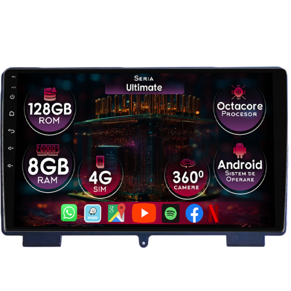 Navigatie dedicata Hyundai Rohens Coupe 2009-2011, 8GB RAM 128GB ROM, Octacore, Platforma TS18, Display 9" QLED, Carplay&Android Auto, Android 14, Ventilator Activ