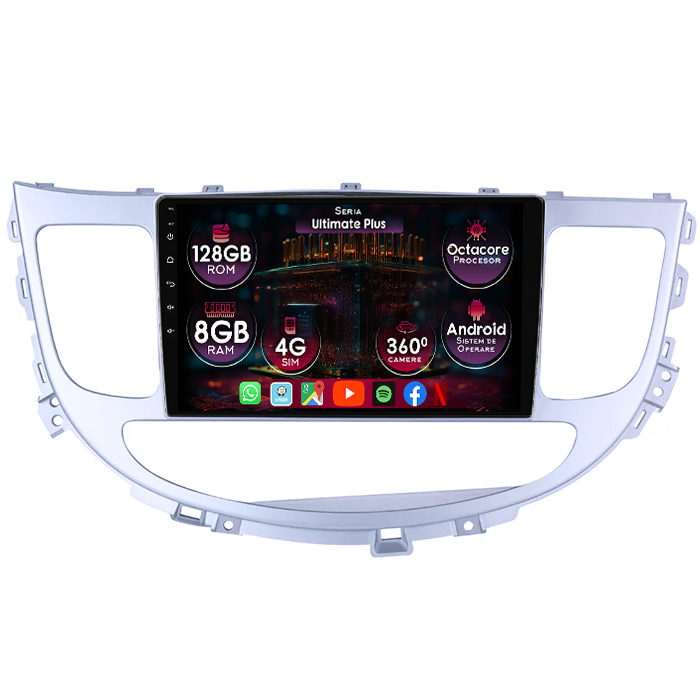 Navigatie dedicata Hyundai Rohens Genesis 2008-2013, 8GB RAM 128GB ROM, Octacore, Platforma 7862, Display 9" QLED, Carplay&Android Auto, Android 14, Ventilator Activ - imagine 1