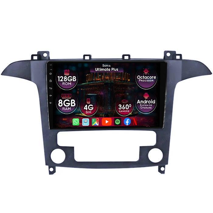 Navigatie dedicata Ford S-Max 2006-2015, 8GB RAM 128GB ROM, Octacore, Platforma 7862, Display 9" QLED 2K, Carplay&Android Auto, Android 14, Ventilator Activ - imagine 1