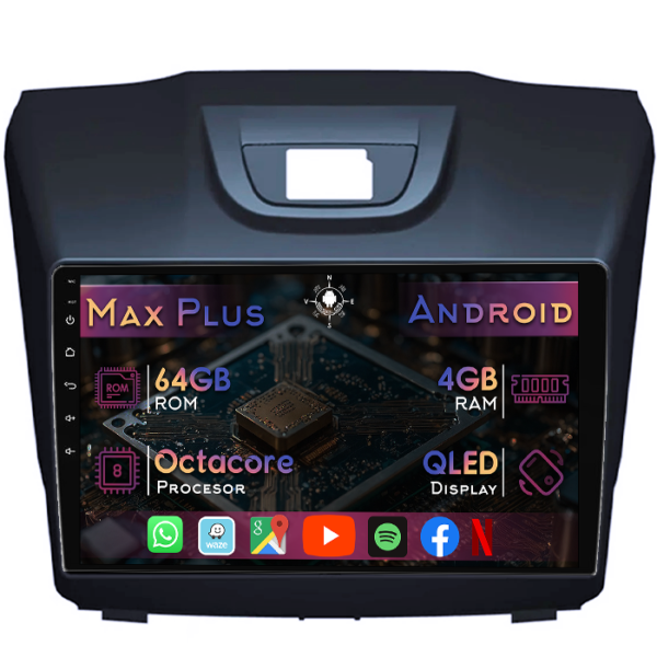 Navigatie dedicata Chevrolet S10, 4GB RAM 64GB ROM, Octacore, Display 9" QLED, Carplay&Android Auto, Android 14, Suport camere AHD