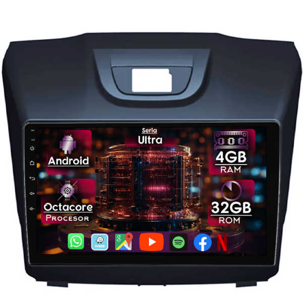 Navigatie dedicata Chevrolet S10, 4GB RAM 32GB ROM, Octacore, Display 9" QLED, Carplay&Android Auto, Android 14, Ventilator Activ