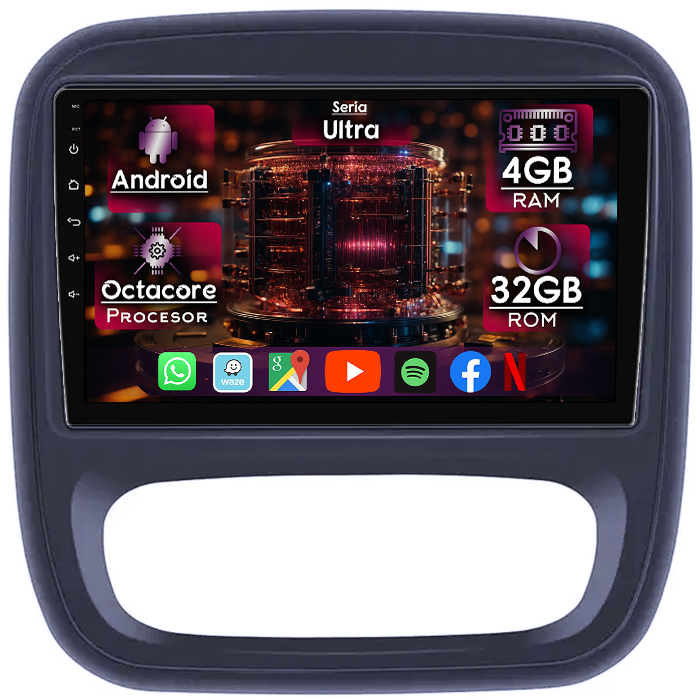 Navigatie dedicata Renault Captur 1 2013-2020, 4GB RAM 32GB ROM, Octacore, Display 9" QLED, Carplay&Android Auto, Android 14, Ventilator Activ - imagine 1