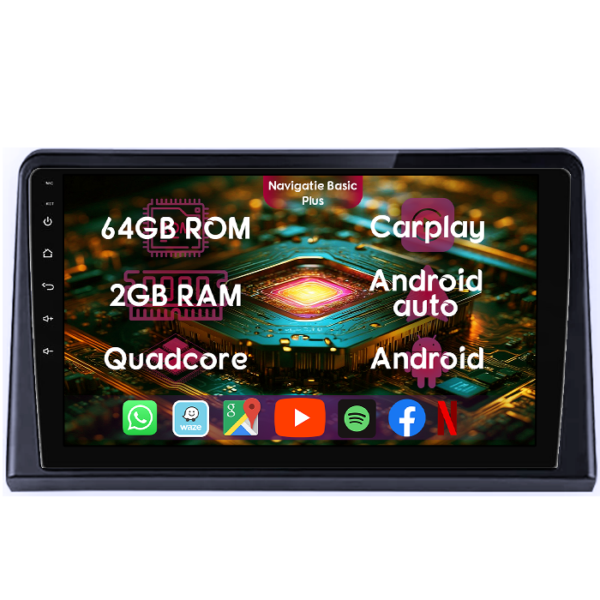 Navigatie dedicata Hyundai Sonata 2017-2019, 2GB RAM 64GB ROM, Quad Core, Display 9" IPS Full HD, Carplay&Android Auto, Android 14, Suport camere AHD