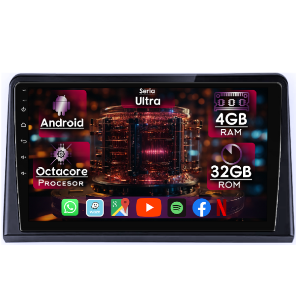 Navigatie dedicata Hyundai Sonata 2017-2019, 4GB RAM 32GB ROM, Octacore, Display 9" QLED, Carplay&Android Auto, Android 14, Ventilator Activ