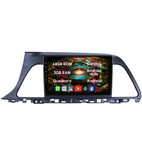 Navigatie dedicata Hyundai Sonata 2015-2018, 2GB RAM 64GB ROM, Quad Core, Display 9" IPS Full HD, Carplay&Android Auto, Android 14, Suport camere AHD
