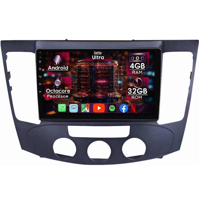 Navigatie dedicata Hyundai Sonata NF 2009, 4GB RAM 32GB ROM, Octacore, Display 9" QLED 2K, Carplay&Android Auto, Android 14, Ventilator Activ - imagine 1