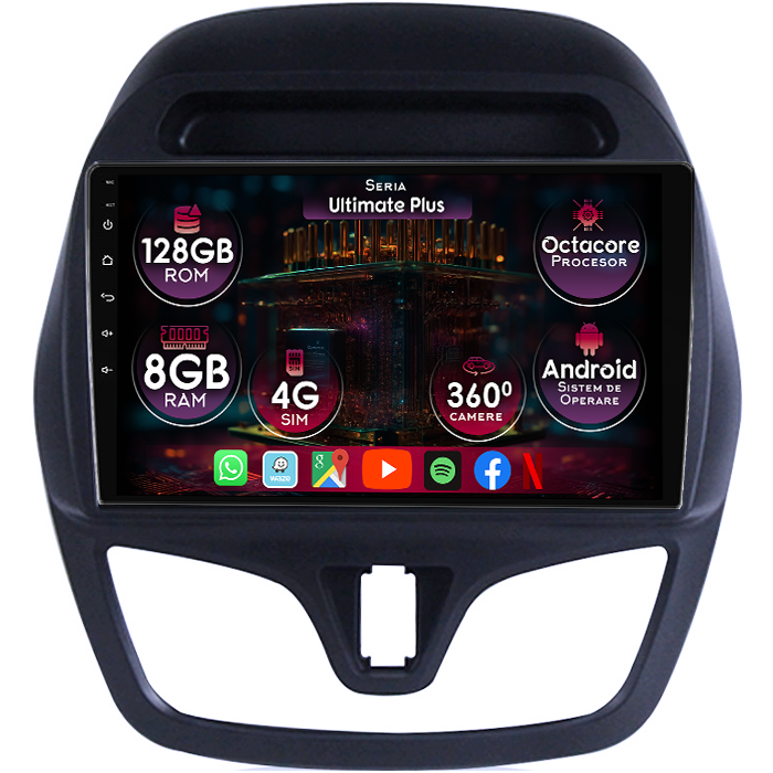 Navigatie dedicata Chevrolet Spark 2015-2018, 8GB RAM 128GB ROM, Octacore, Platforma 7862, Display 9" QLED 2K, Carplay&Android Auto, Android 14, Ventilator Activ - imagine 1