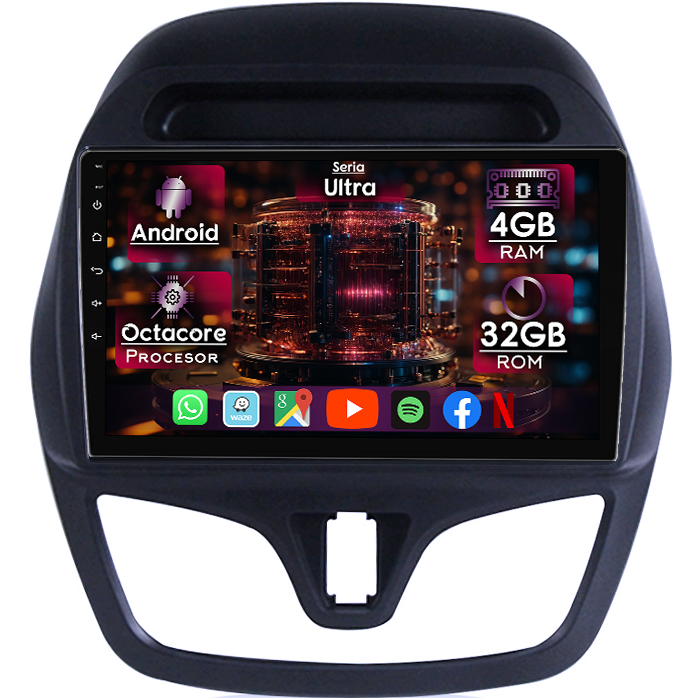 Navigatie dedicata Chevrolet Spark 2015-2018, 4GB RAM 32GB ROM, Octacore, Display 9" QLED 2K, Carplay&Android Auto, Android 14, Ventilator Activ - imagine 1