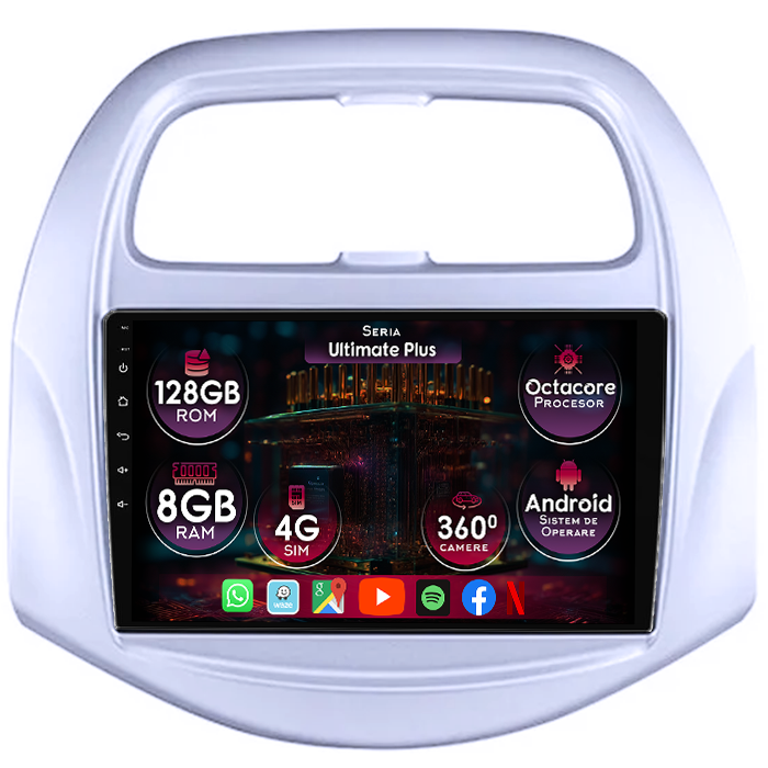 Navigatie dedicata Chevrolet Spark Beat 2018-2020, 8GB RAM 128GB ROM, Octacore, Platforma 7862, Display 9" QLED, Carplay&Android Auto, Android 14, Ventilator Activ - imagine 1