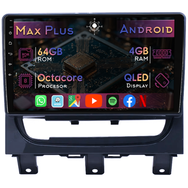 Navigatie dedicata Fiat Strada Idea 2012-2016, 4GB RAM 64GB ROM, Octacore, Display 9" QLED, Carplay&Android Auto, Android 14, Suport camere AHD