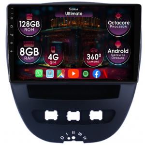 Navigatie dedicata Citroen C1 2005-2014, 8GB RAM 128GB ROM, Octacore, Platforma TS18, Display 10" QLED, Carplay&Android Auto, Android 14, Ventilator Activ - imagine 1