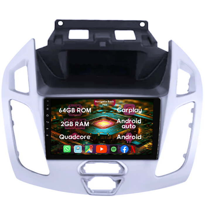 Navigatie dedicata Ford Transit/Tourneo Connect 2013-2022, 2GB RAM 64GB ROM, Quad Core, Display 7" IPS Full HD, Carplay&Android Auto, Android 14, Suport camere AHD - imagine 1