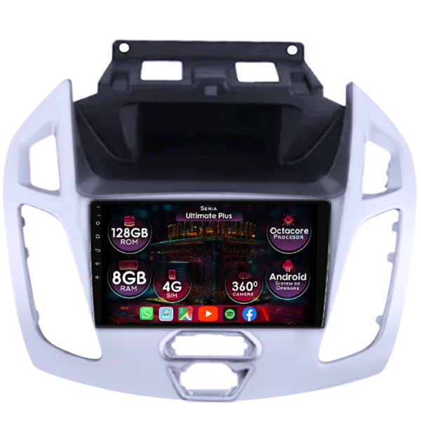 Navigatie dedicata Ford Transit/Tourneo Connect 2013-2022, 8GB RAM 128GB ROM, Octacore, Platforma 7862, Display 9" QLED, Carplay&Android Auto, Android 14, Ventilator Activ