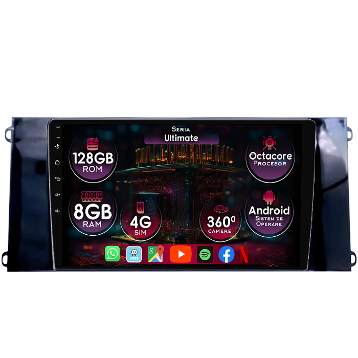 Navigatie dedicata Ford Transit PRO 2022, 8GB RAM 128GB ROM, Octacore, Platforma TS18, Display 9" QLED, Carplay&Android Auto, Android 14, Ventilator Activ - imagine 1