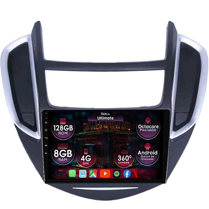 Navigatie dedicata Chevrolet Trax Tracker 2014-2016, 8GB RAM 128GB ROM, Octacore, Platforma TS18, Display 9" QLED, Carplay&Android Auto, Android 14, Ventilator Activ - imagine 1