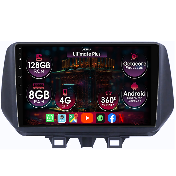 Navigatie dedicata Hyundai Tucson 2018-2020, 8GB RAM 128GB ROM, Octacore, Platforma 7862, Display 10" QLED, Carplay&Android Auto, Android 14, Ventilator Activ - imagine 1