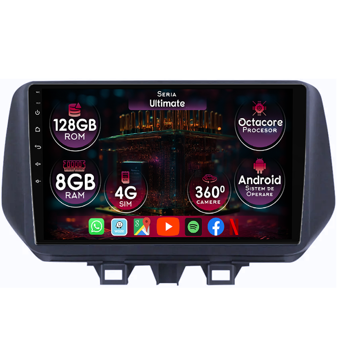 Navigatie dedicata Hyundai Tucson 2018-2020, 8GB RAM 128GB ROM, Octacore, Platforma TS18, Display 10" QLED, Carplay&Android Auto, Android 14, Ventilator Activ - imagine 1