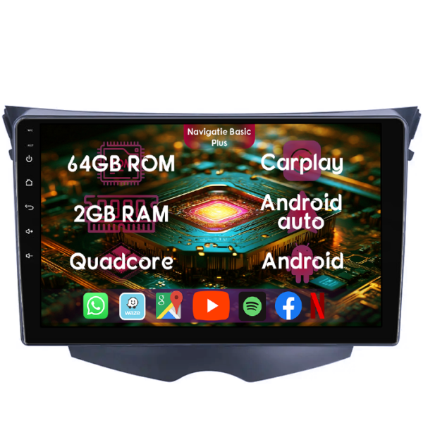 Navigatie dedicata Hyundai Veloster FS 2011-2017, 2GB RAM 64GB ROM, Quad Core, Display 9" IPS Full HD, Carplay&Android Auto, Android 14, Suport camere AHD
