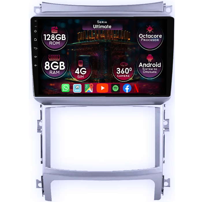 Navigatie dedicata Hyundai Veracruz IX55 2006-2015, 8GB RAM 128GB ROM, Octacore, Platforma TS18, Display 9" QLED, Carplay&Android Auto, Android 14, Ventilator Activ - imagine 1
