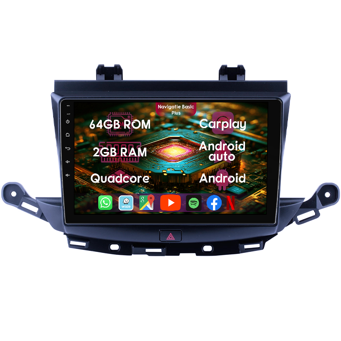 Navigatie dedicata Opel Verano 2016+, 2GB RAM 64GB ROM, Quad Core, Display 9" IPS Full HD, Carplay&Android Auto, Android 14, Suport camere AHD - imagine 1