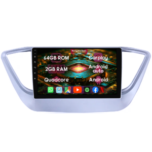 Navigatie dedicata Hyundai Verna 2017-2018, 2GB RAM 64GB ROM, Quad Core, Display 9" IPS Full HD, Carplay&Android Auto, Android 14, Suport camere AHD - imagine 1