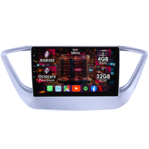 Navigatie dedicata Hyundai Verna 2017-2018, 4GB RAM 32GB ROM, Octacore, Display 9" QLED 2K, Carplay&Android Auto, Android 14, Ventilator Activ - imagine 1