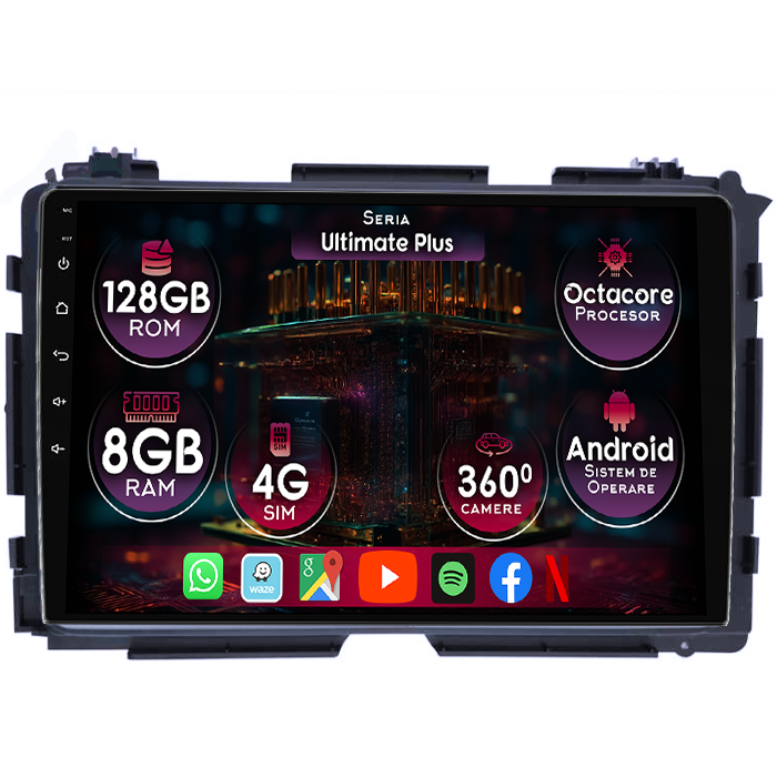 Navigatie dedicata Honda Vezel 2014, 8GB RAM 128GB ROM, Octacore, Platforma 7862, Display 9" QLED 2K, Carplay&Android Auto, Android 14, Ventilator Activ - imagine 1