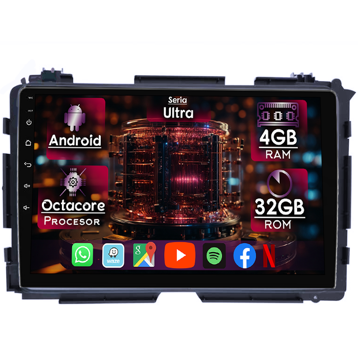 Navigatie dedicata Honda Vezel 2014, 4GB RAM 32GB ROM, Octacore, Display 9" QLED 2K, Carplay&Android Auto, Android 14, Ventilator Activ - imagine 1