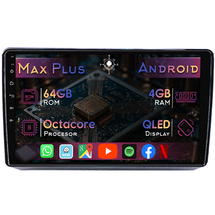 Navigatie dedicata Fiat Viaggio/Ottimo, 4GB RAM 64GB ROM, Octacore, Display 9" QLED, Carplay&Android Auto, Android 14, Suport camere AHD - imagine 1