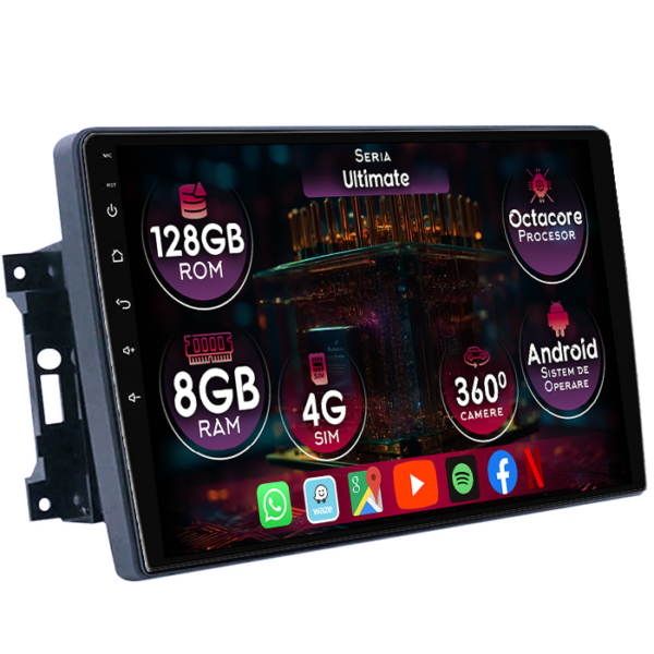 Navigatie dedicata Jeep Wrangler 2007-2018, 8GB RAM 128GB ROM, Octacore, Platforma TS18, Display 10" QLED, Carplay&Android Auto, Android 14, Ventilator Activ